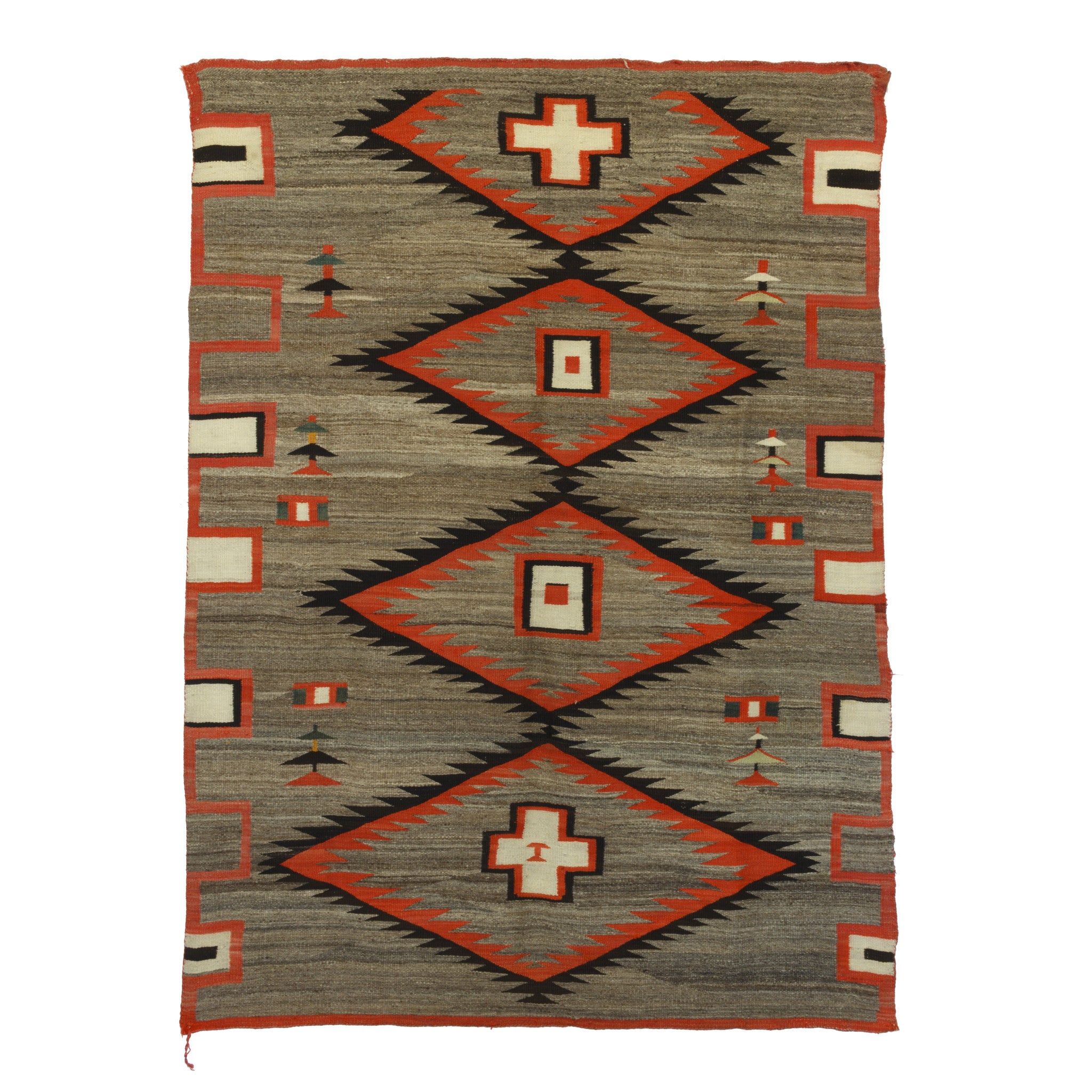 Navajo Transitional Blanket with Natural Browns, Native, Weaving, 