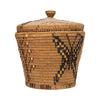 Salish Lidded Basket, Native, Basketry, Vertical