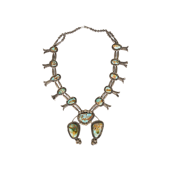 Native Cerillos Squash Blossom Necklace, Jewelry, Squash Blossom, Native