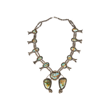 Native Cerillos Squash Blossom Necklace, Jewelry, Squash Blossom, Native