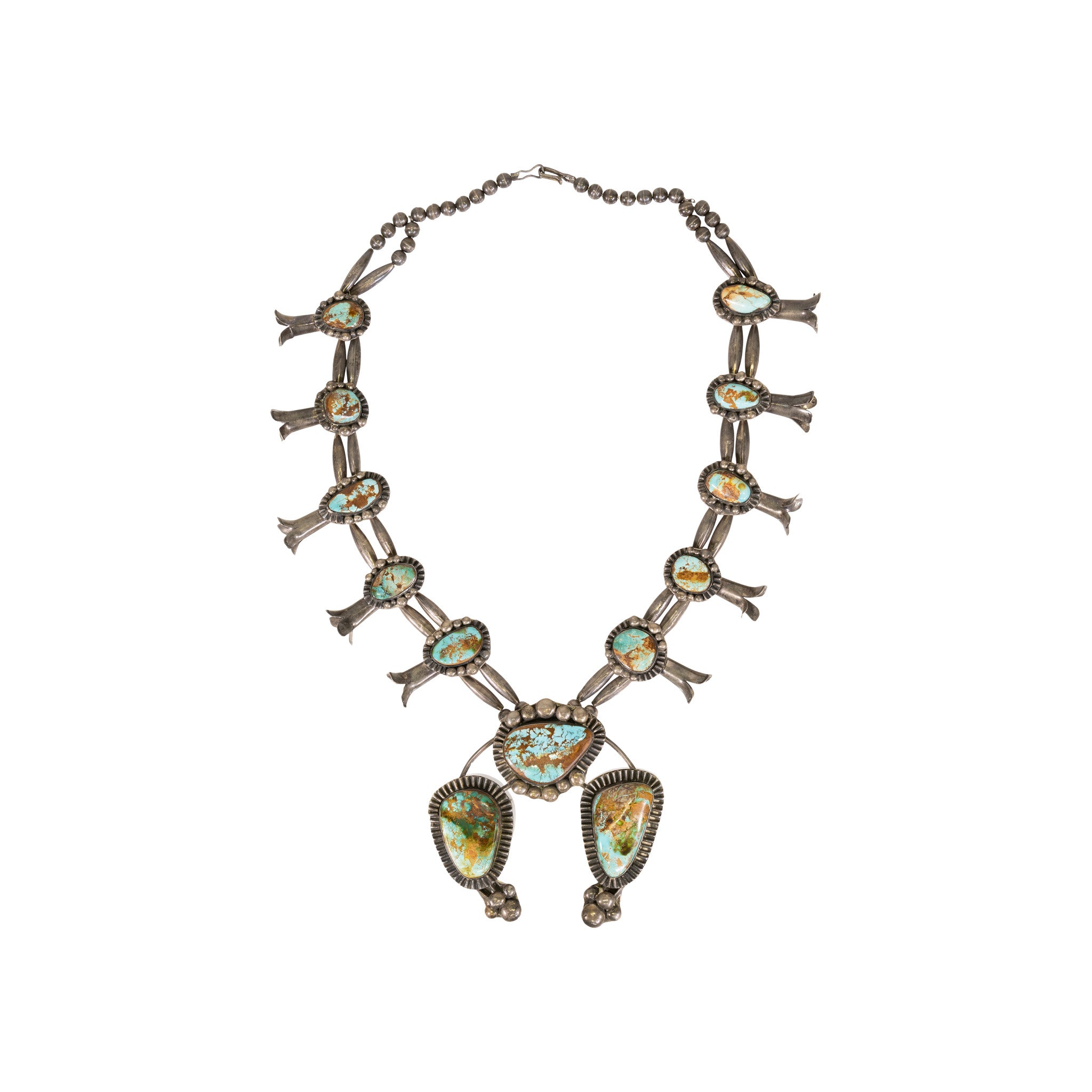 Native Cerillos Squash Blossom Necklace, Jewelry, Squash Blossom, Native