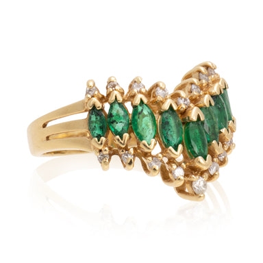 Emerald and Diamond Ring, Jewelry, Ring, Estate