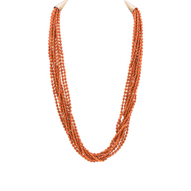 Beaded Coral Necklace, Jewelry, Necklace, Native