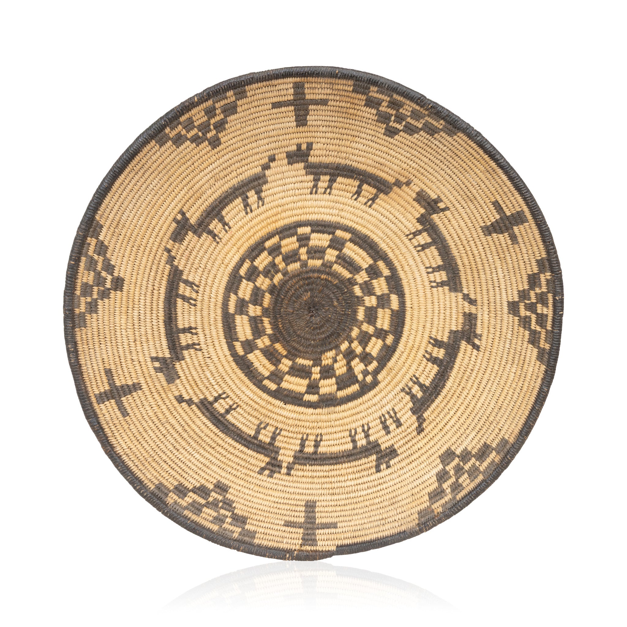 Apache Pictorial Tray, Native, Basketry, Plate