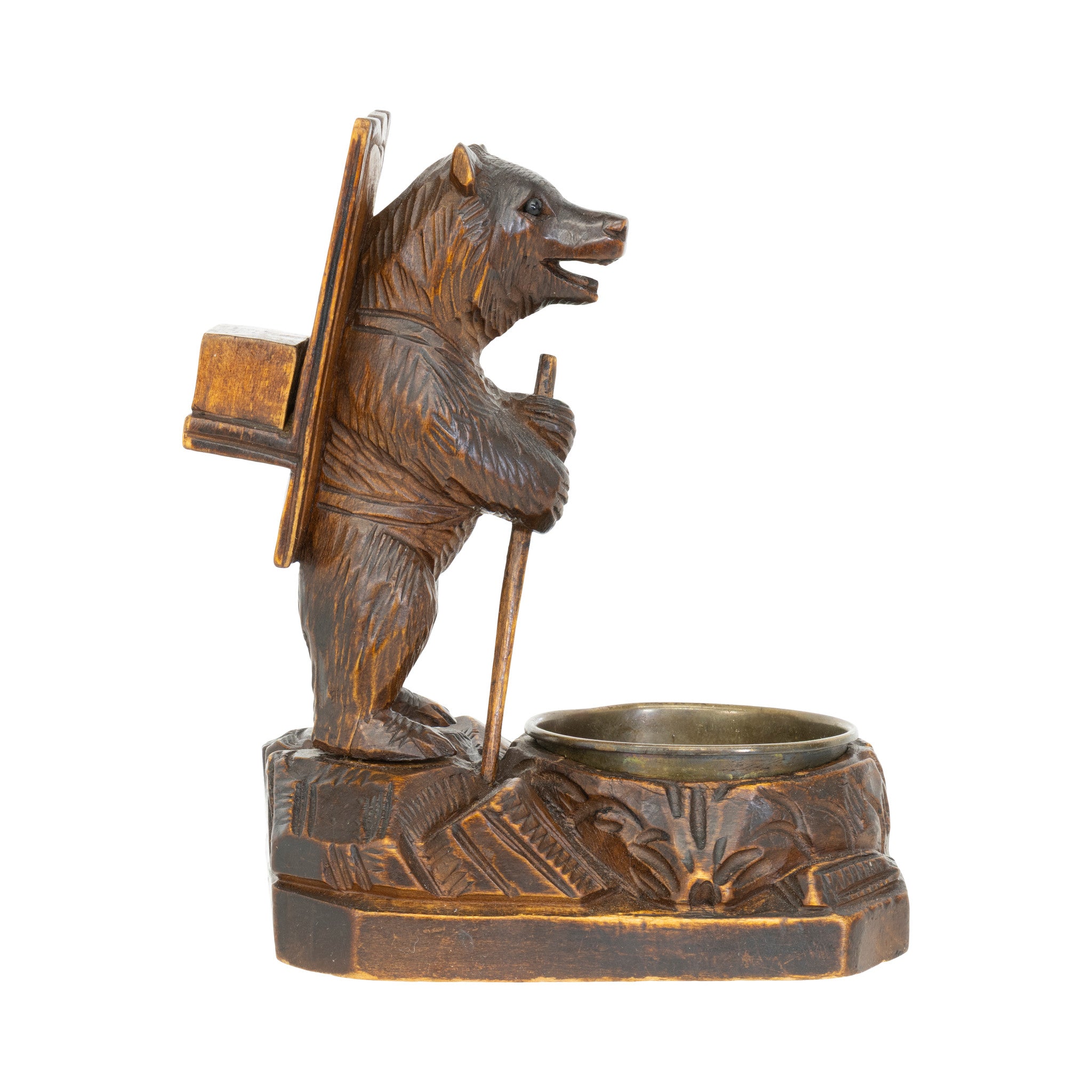 Black Forest Standing Bear Match Holder