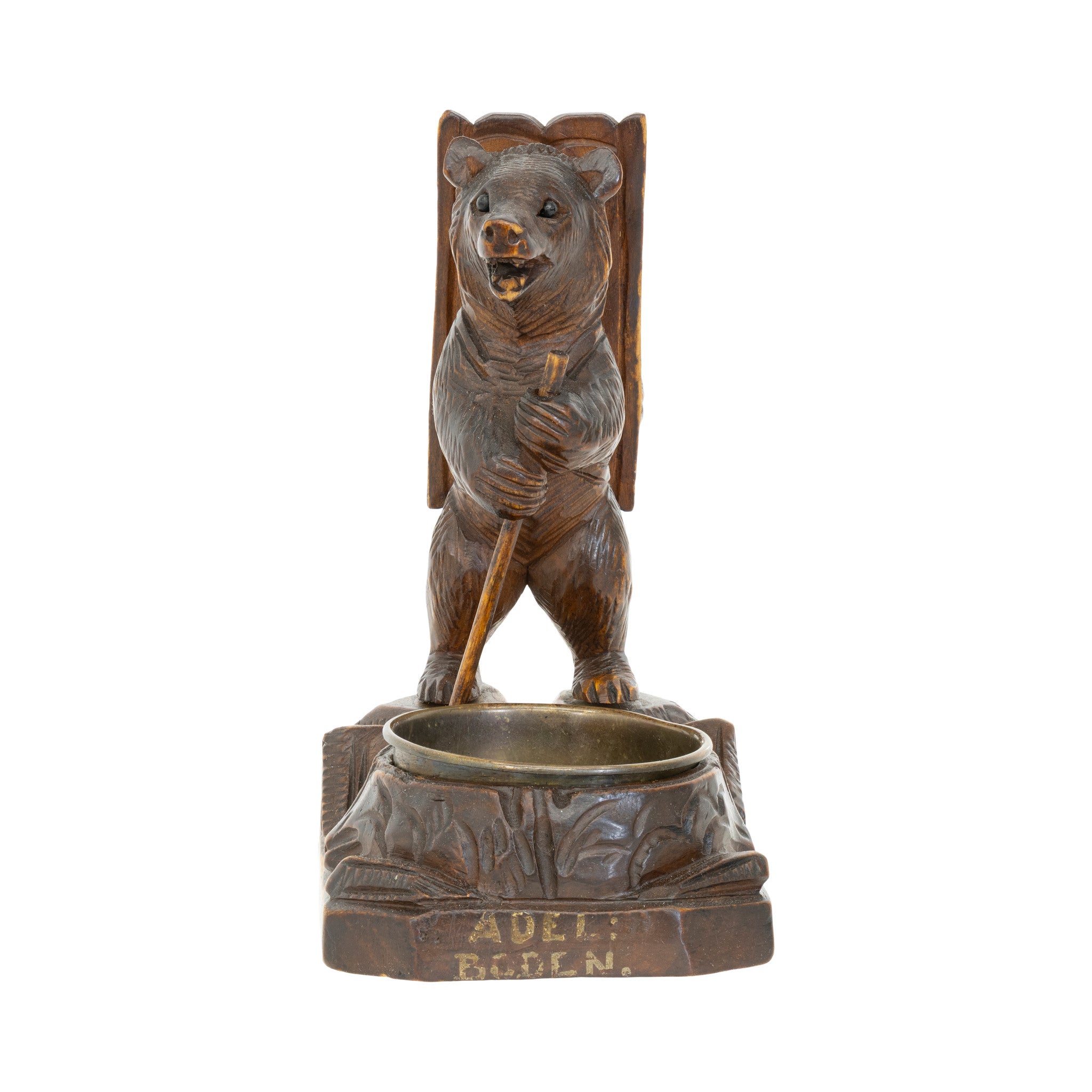 Black Forest Standing Bear Match Holder