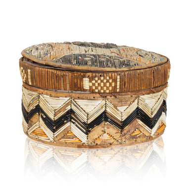 Micmac Quilled Box, Native, Birch Bark, Container