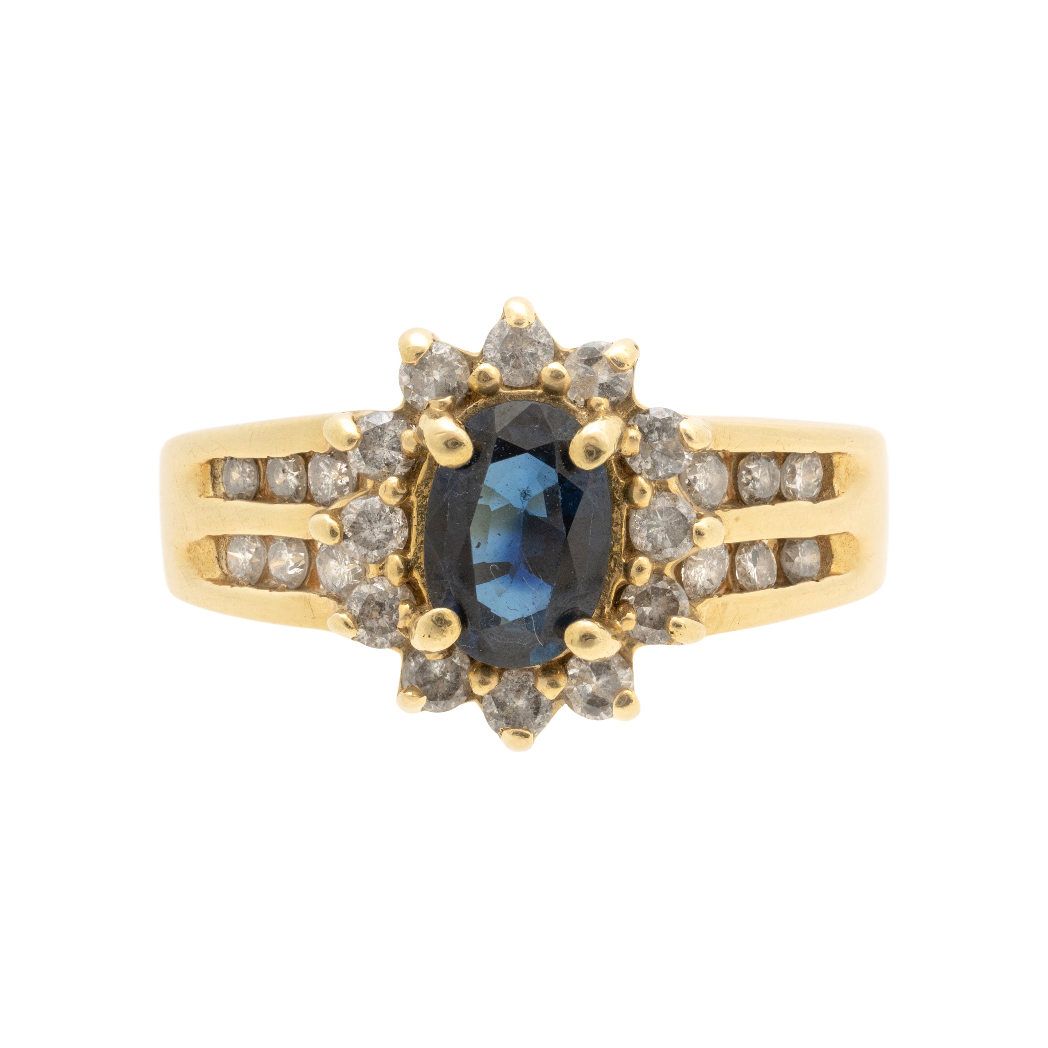 14k Gold, Diamond and Sapphire Ring