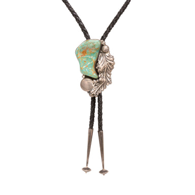 Navajo Green Turquoise Bolo, Jewelry, Bolo Necktie, Native