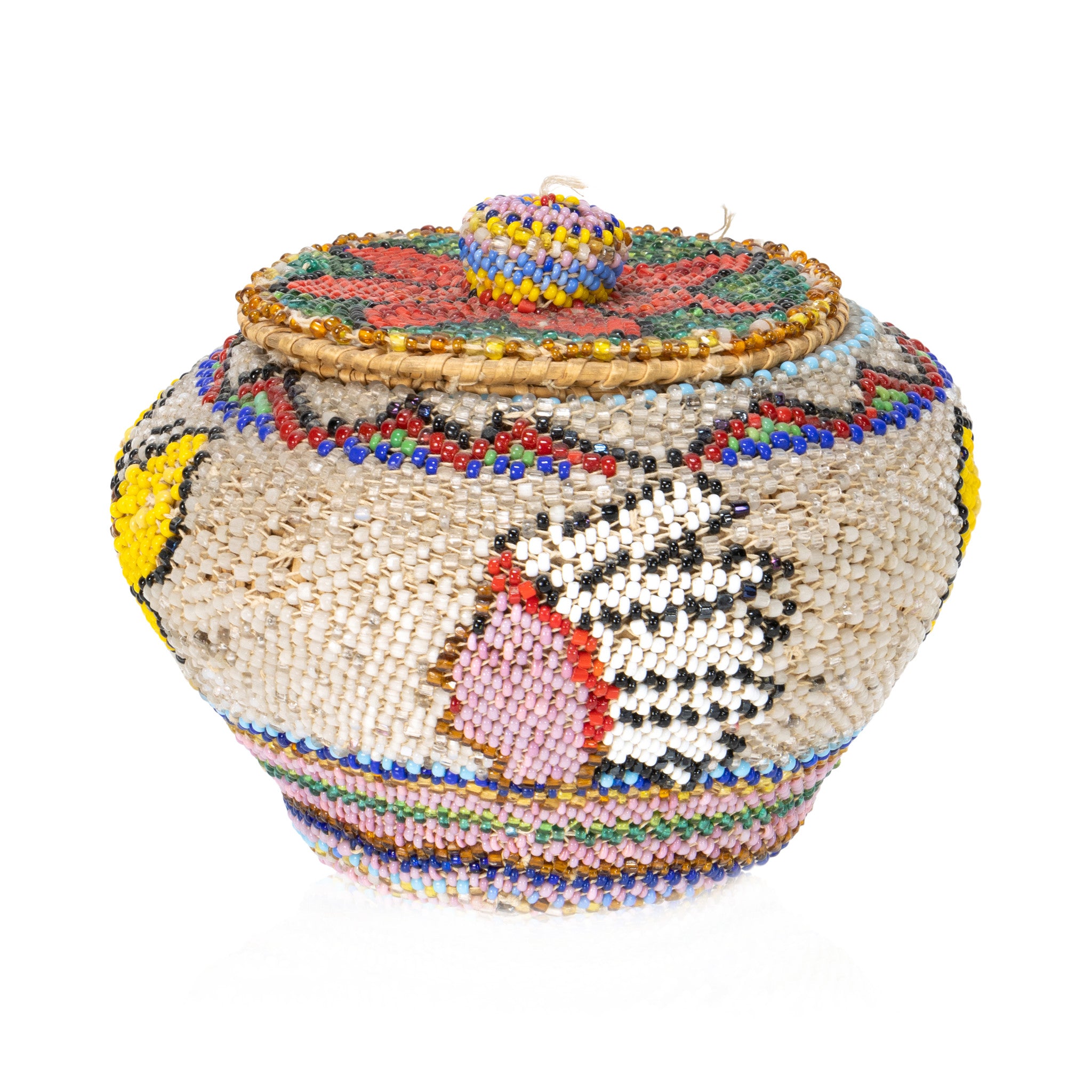 Beaded Washoe Basket, Native, Basketry, Vertical