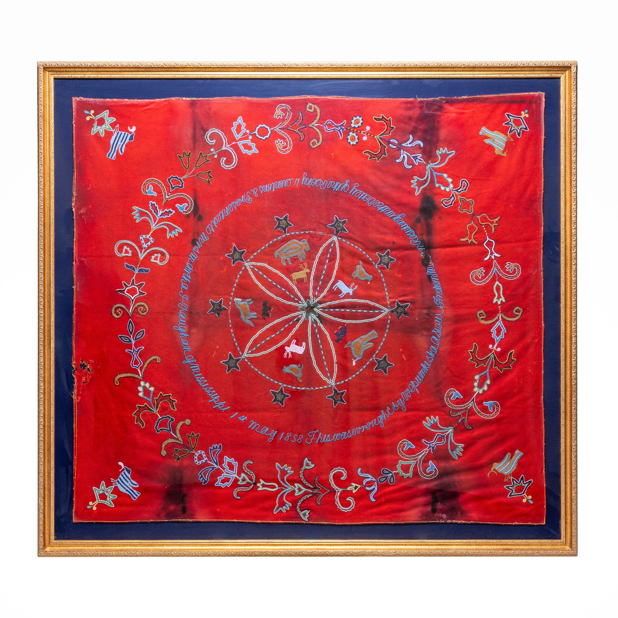 1858 Presentation Beadwork on Red Stroud, Native, Doll, Other