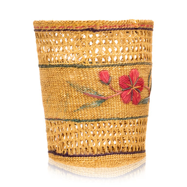 Aleut Open Weave Basket, Native, Basketry, Vertical