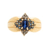 10k Gold Diamond and Sapphire Ring
