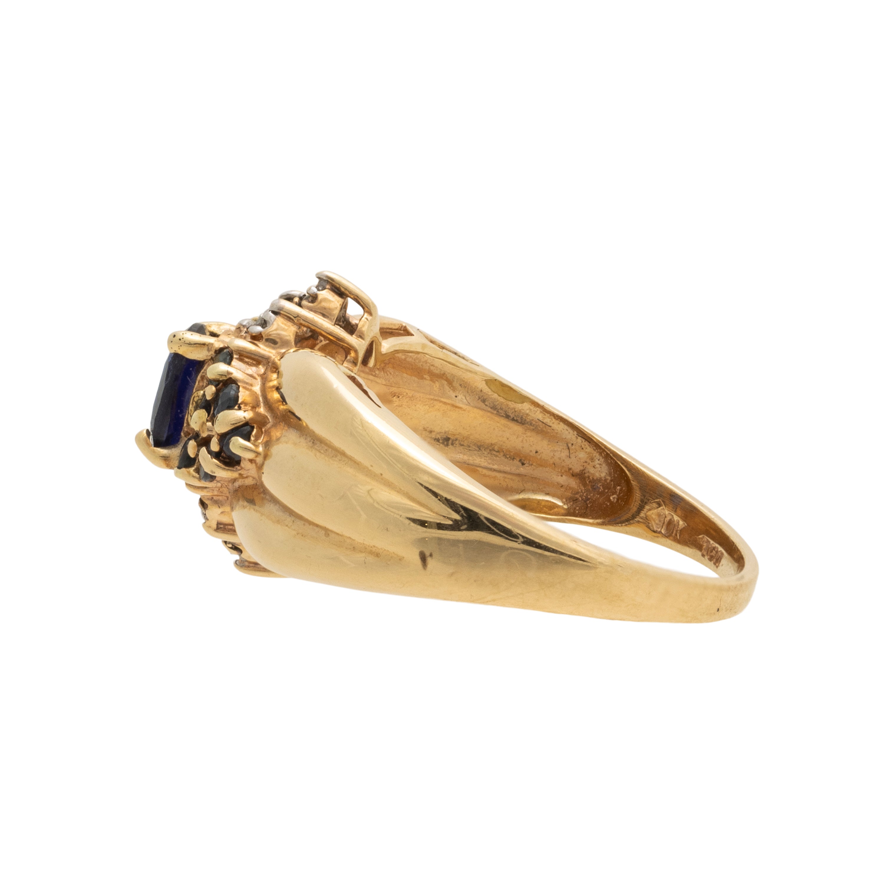 10k Gold Diamond and Sapphire Ring