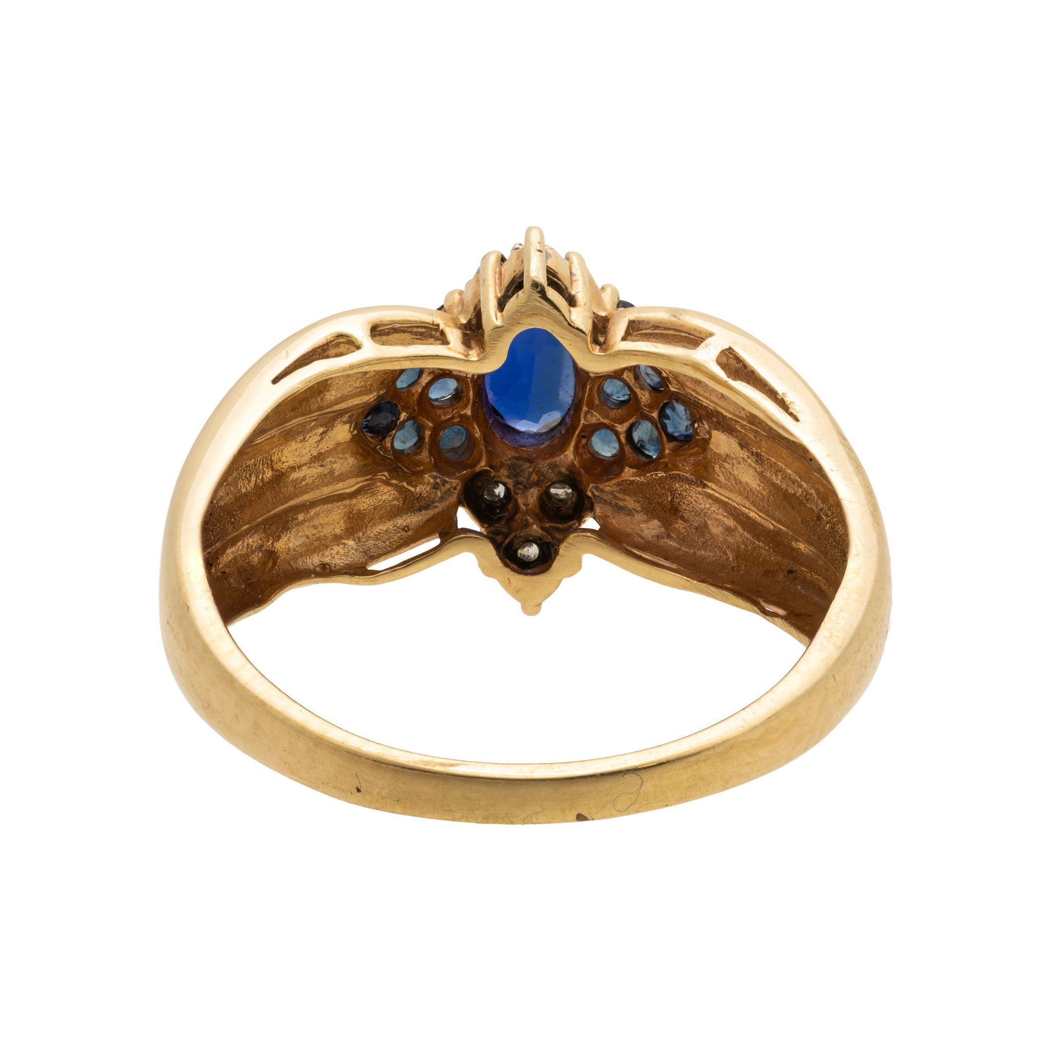 10k Gold Diamond and Sapphire Ring