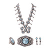 Navajo 5 Piece Turquoise Squash Blossom Set, Jewelry, Set, Native