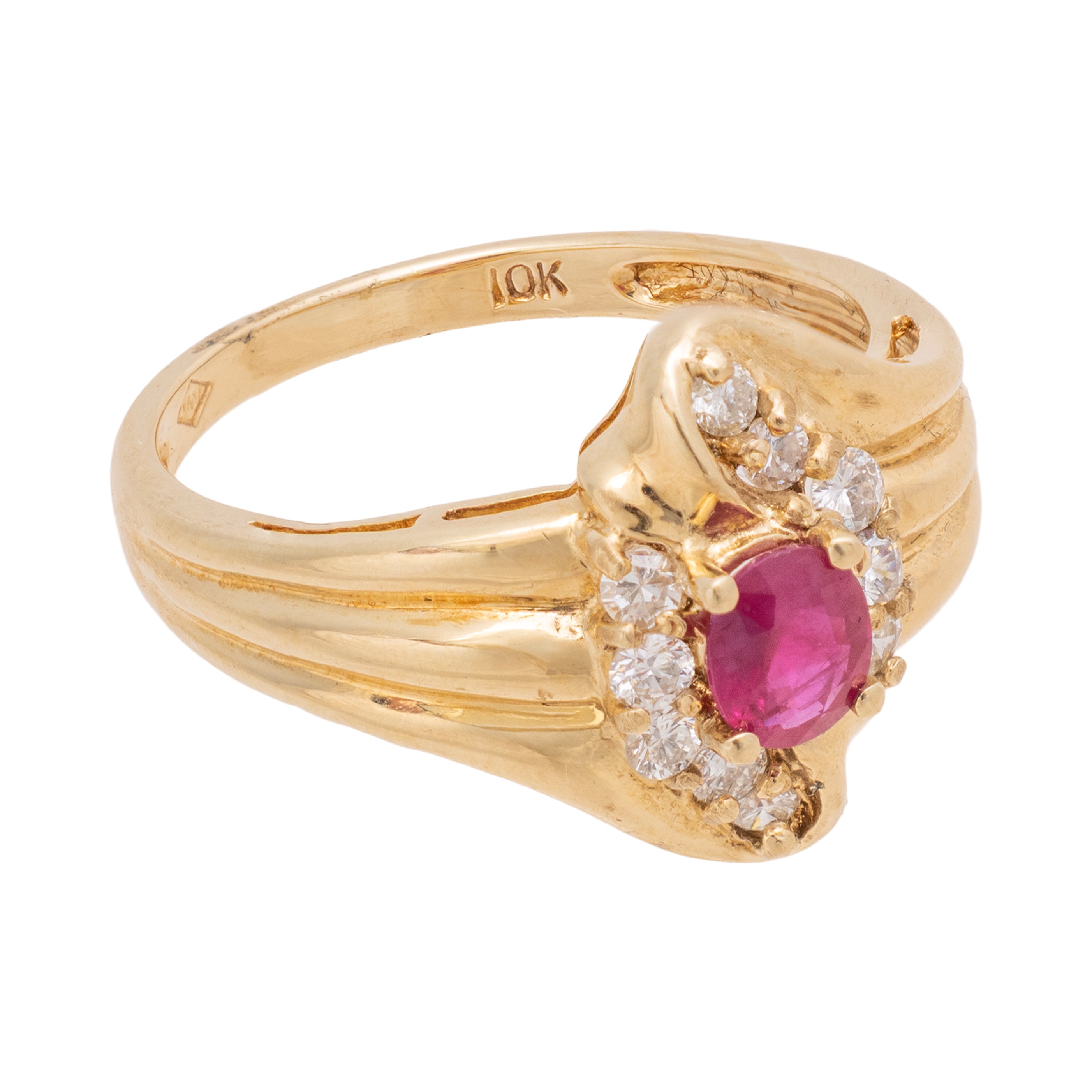 10k Gold Diamond and Ruby Ring, Jewelry, Ring, Estate