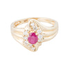 10k Gold Diamond and Ruby Ring