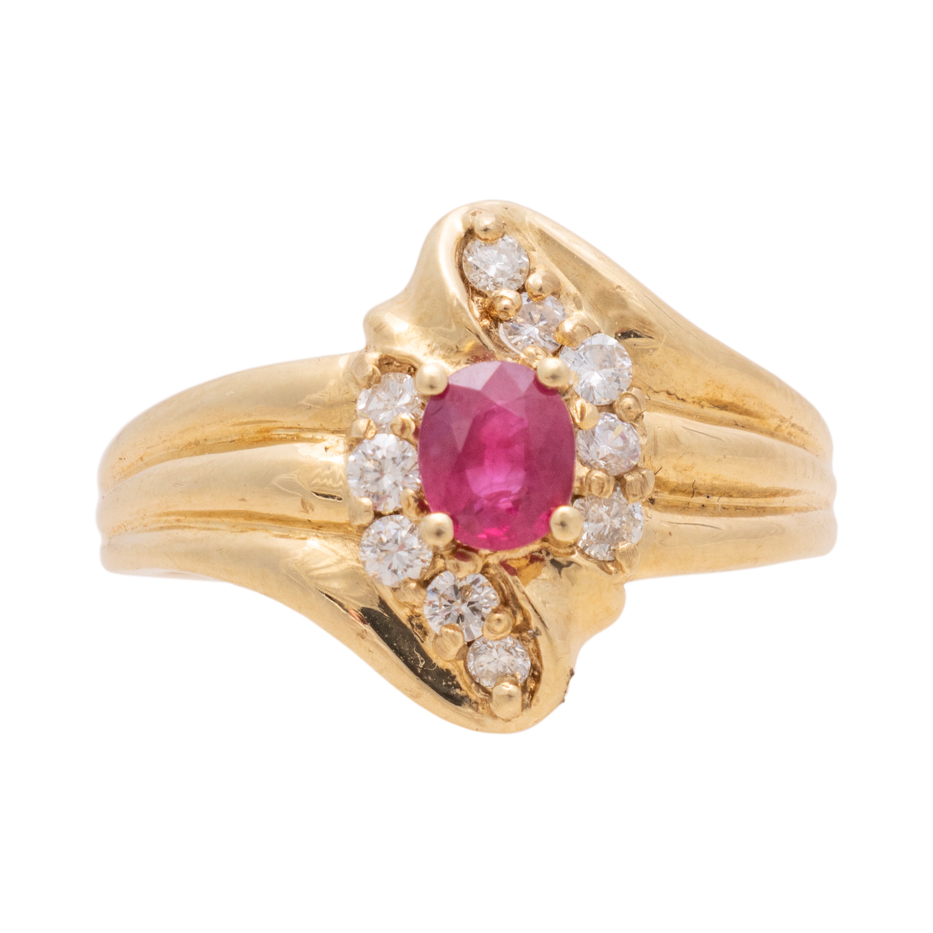 10k Gold Diamond and Ruby Ring