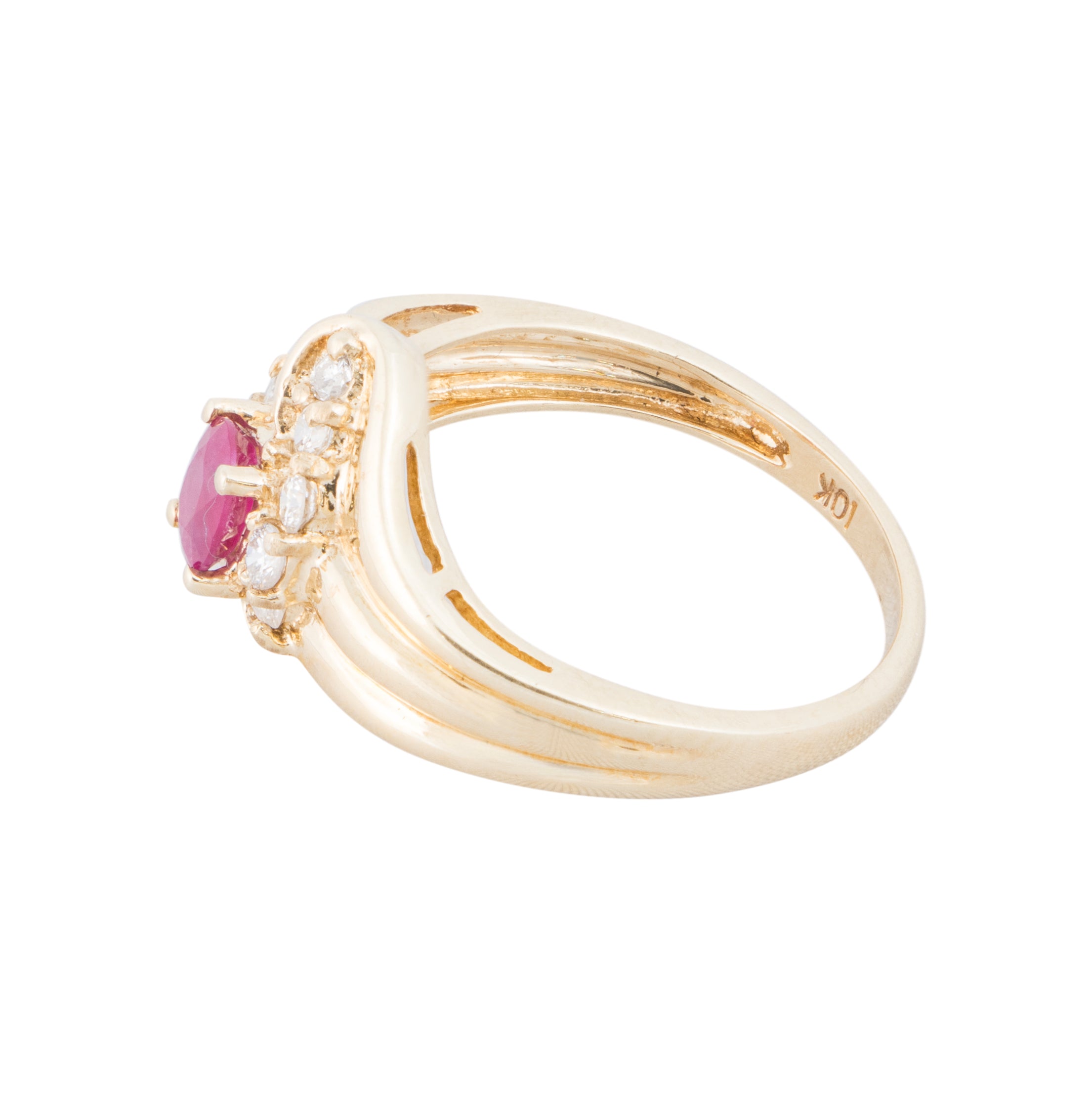 10k Gold Diamond and Ruby Ring