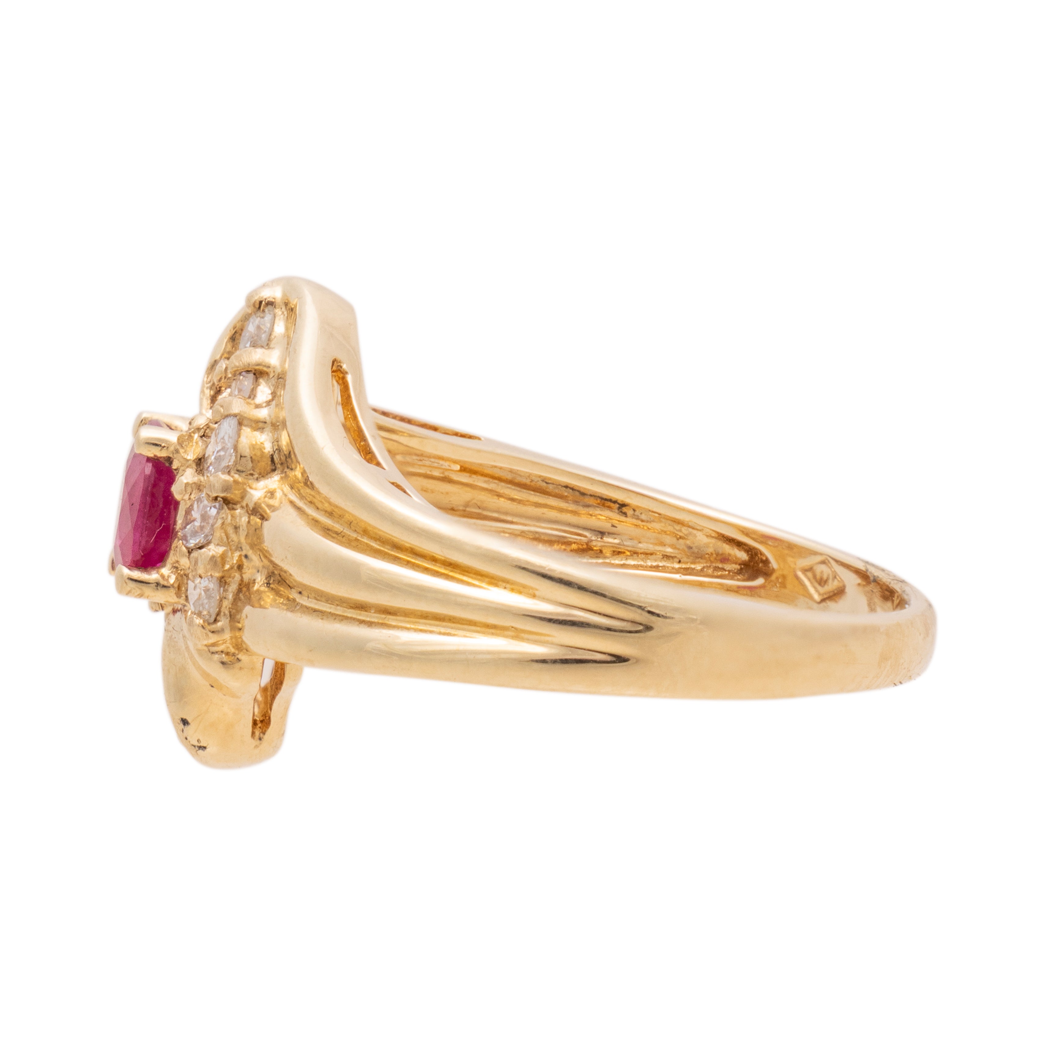 10k Gold Diamond and Ruby Ring