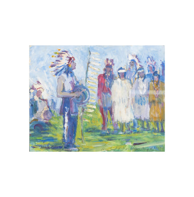 "Indian Dance" by Rachel V. Hartley, Fine Art, Painting, Native American