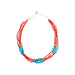 Santo Domingo Coral and Turquoise Necklace, Jewelry, Necklace, Native