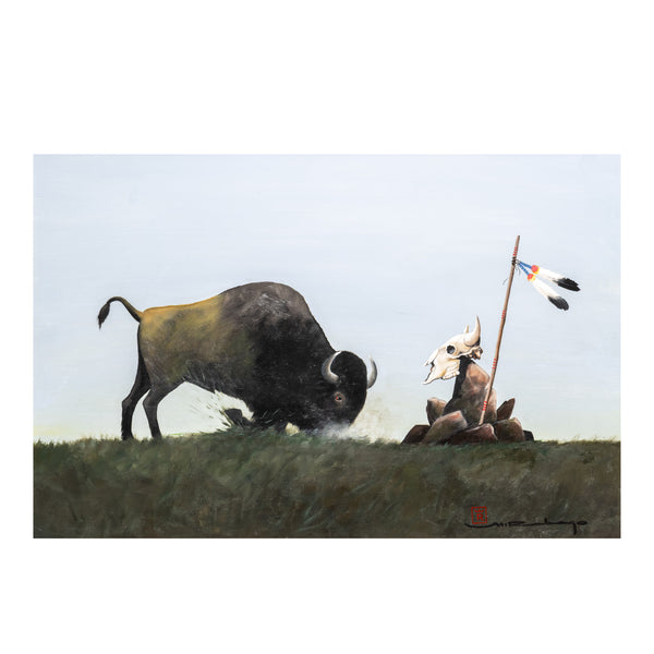 Deadly Encounter by Mario Rabago, Fine Art, Painting, Native American