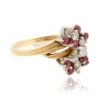 14k Gold Diamond and Ruby Ring, Jewelry, Ring, Estate