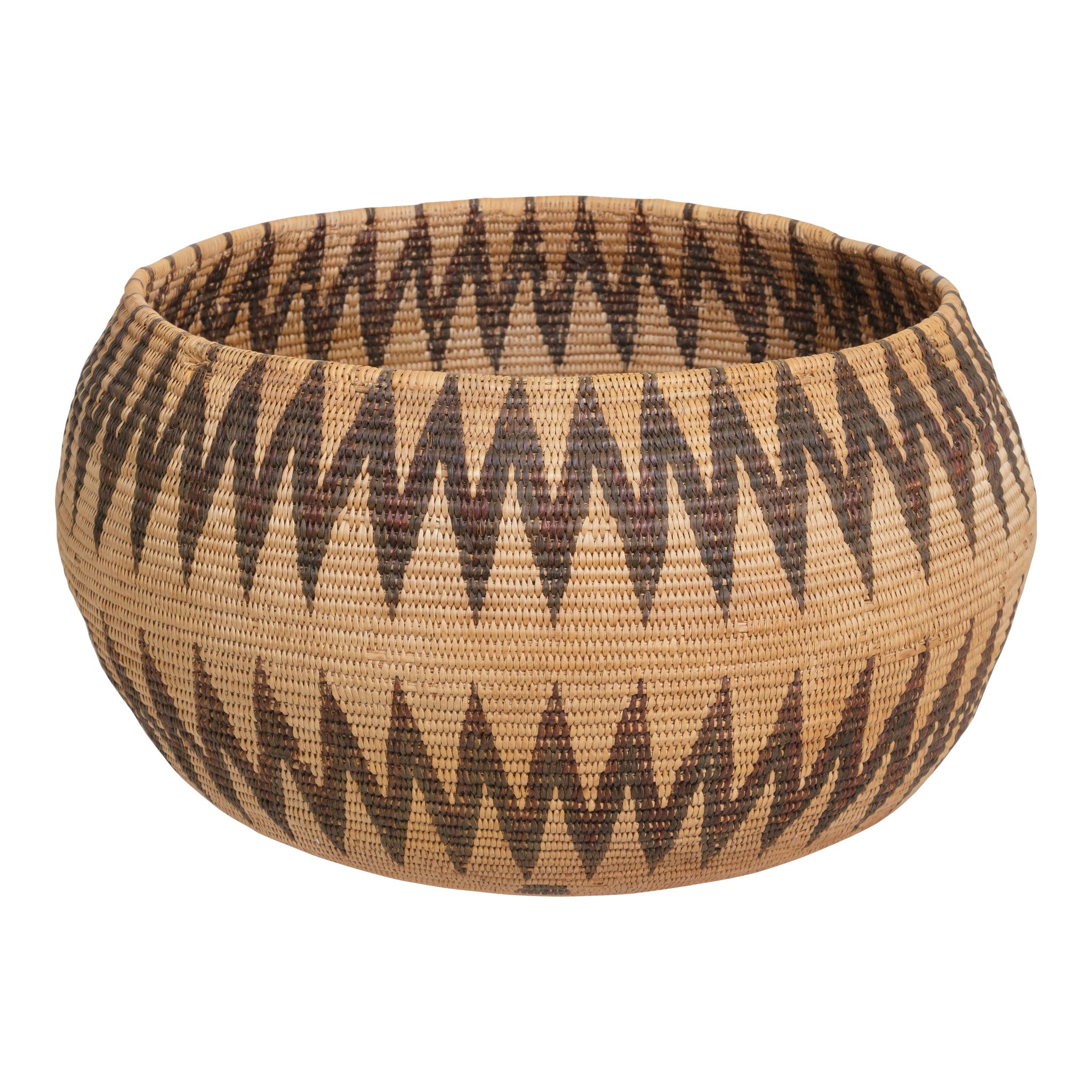 Washoe Basket, Native, Basketry, Vertical