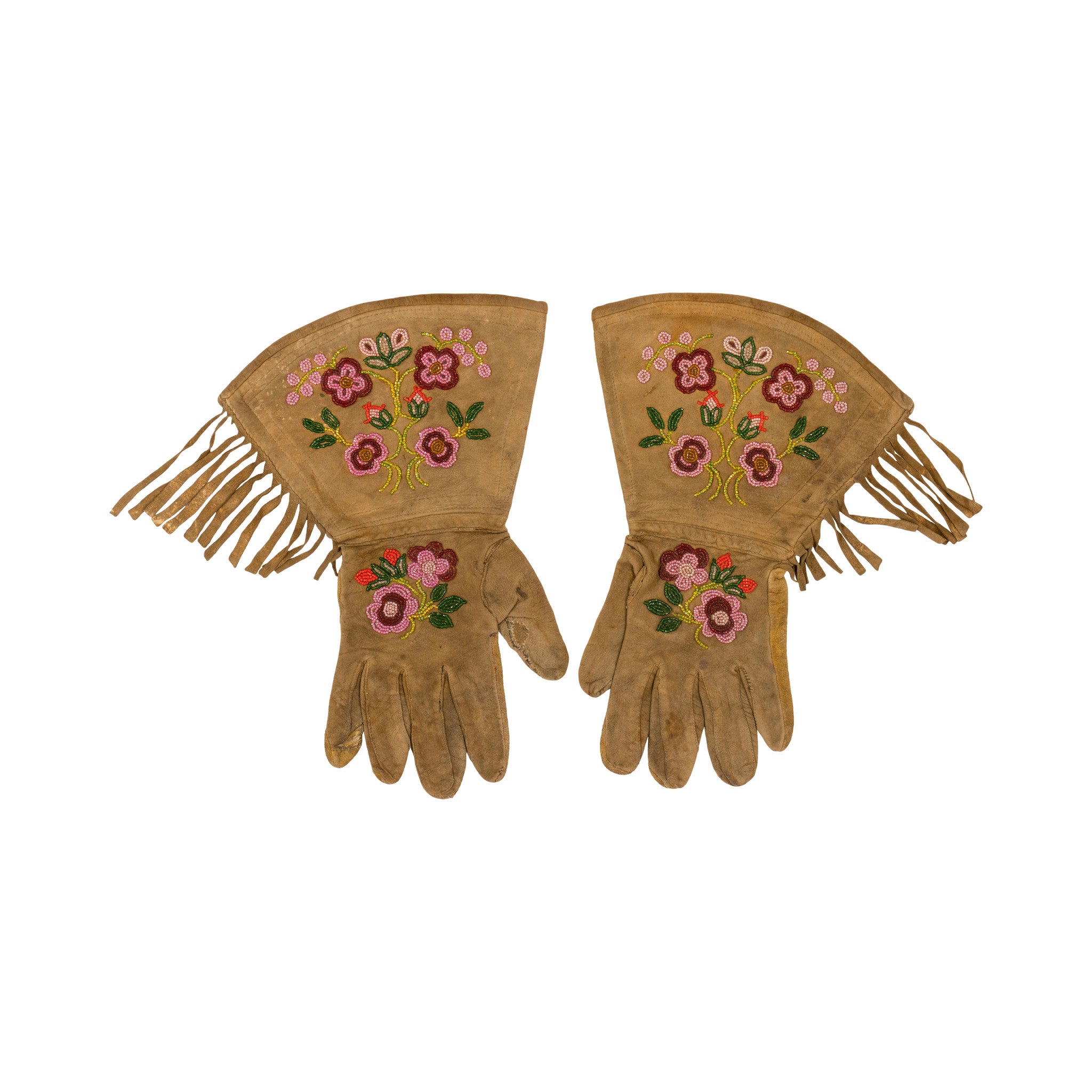 Cree/Blackfeet Guantlets, Native, Garment, Gauntlets
