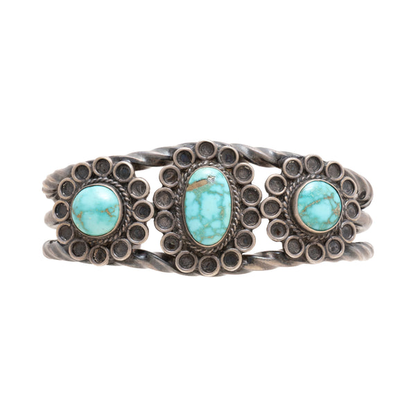 Three Stone Turquoise Bracelet, Jewelry, Bracelet, Native