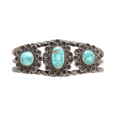 Three Stone Turquoise Bracelet, Jewelry, Bracelet, Native