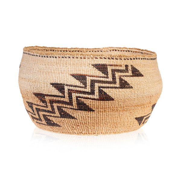 Large Klamath Basketry Bowl, Native, Basketry, Vertical