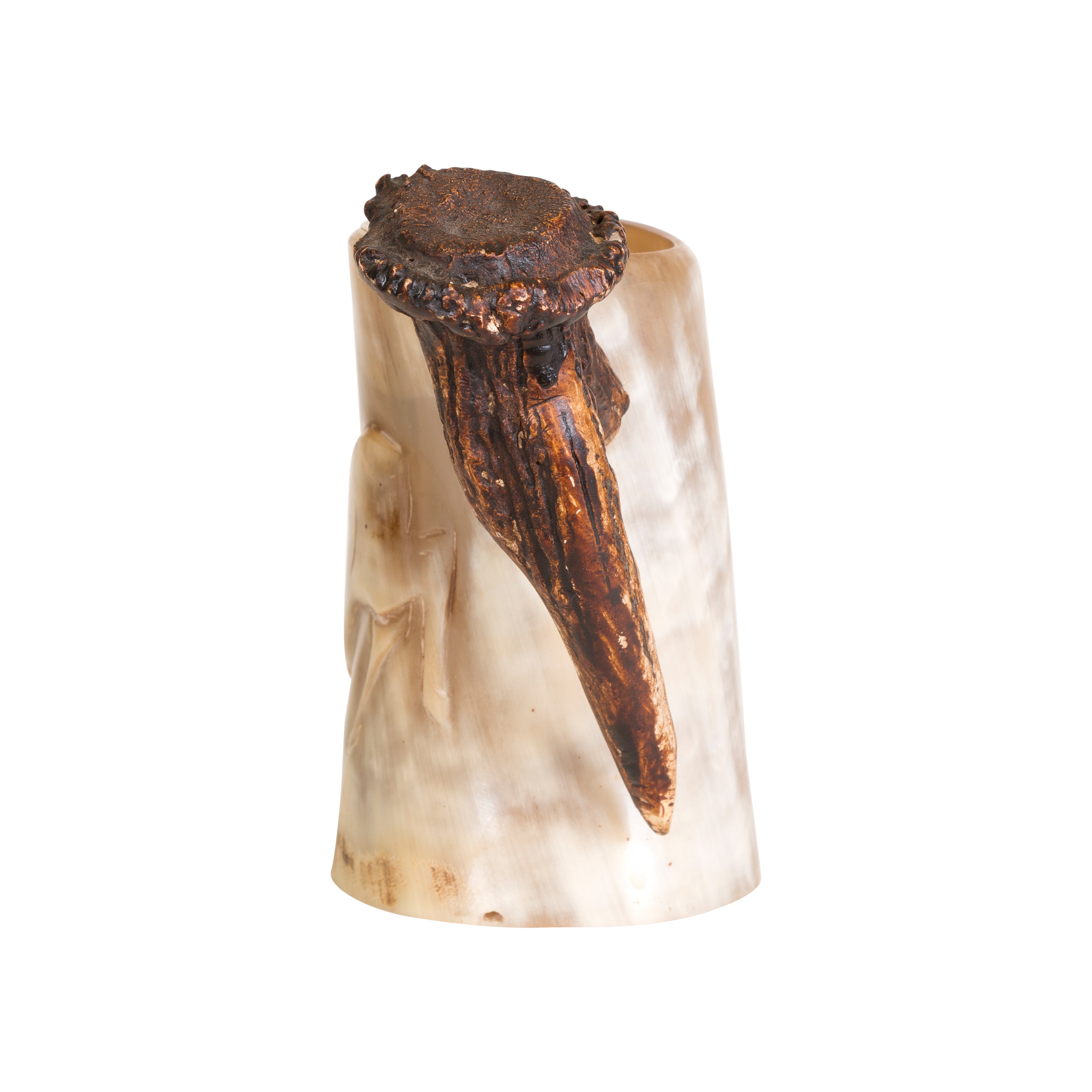 Carved Horn Stein