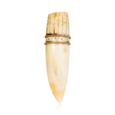 Sperm Whale Tooth Brooch, Native, Carving, Ivory