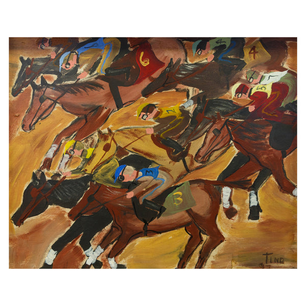 Horse Race by Tina Ferro, Fine Art, Painting, Western