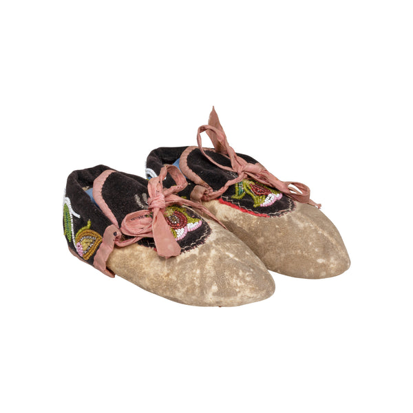 Chippewa Child's Moccasins, Native, Garment, Moccasins