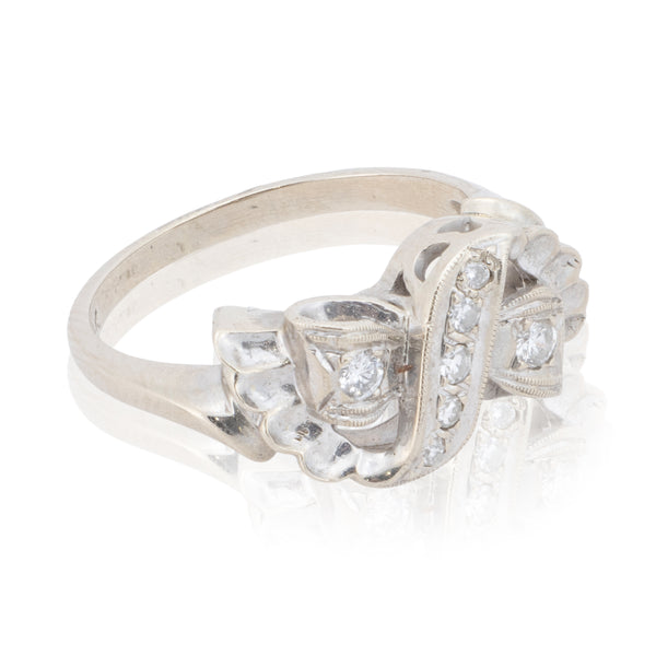 14k White Gold Diamond Ring, Jewelry, Ring, Estate