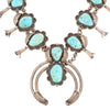 Native Squash Blossom Turquoise Necklace