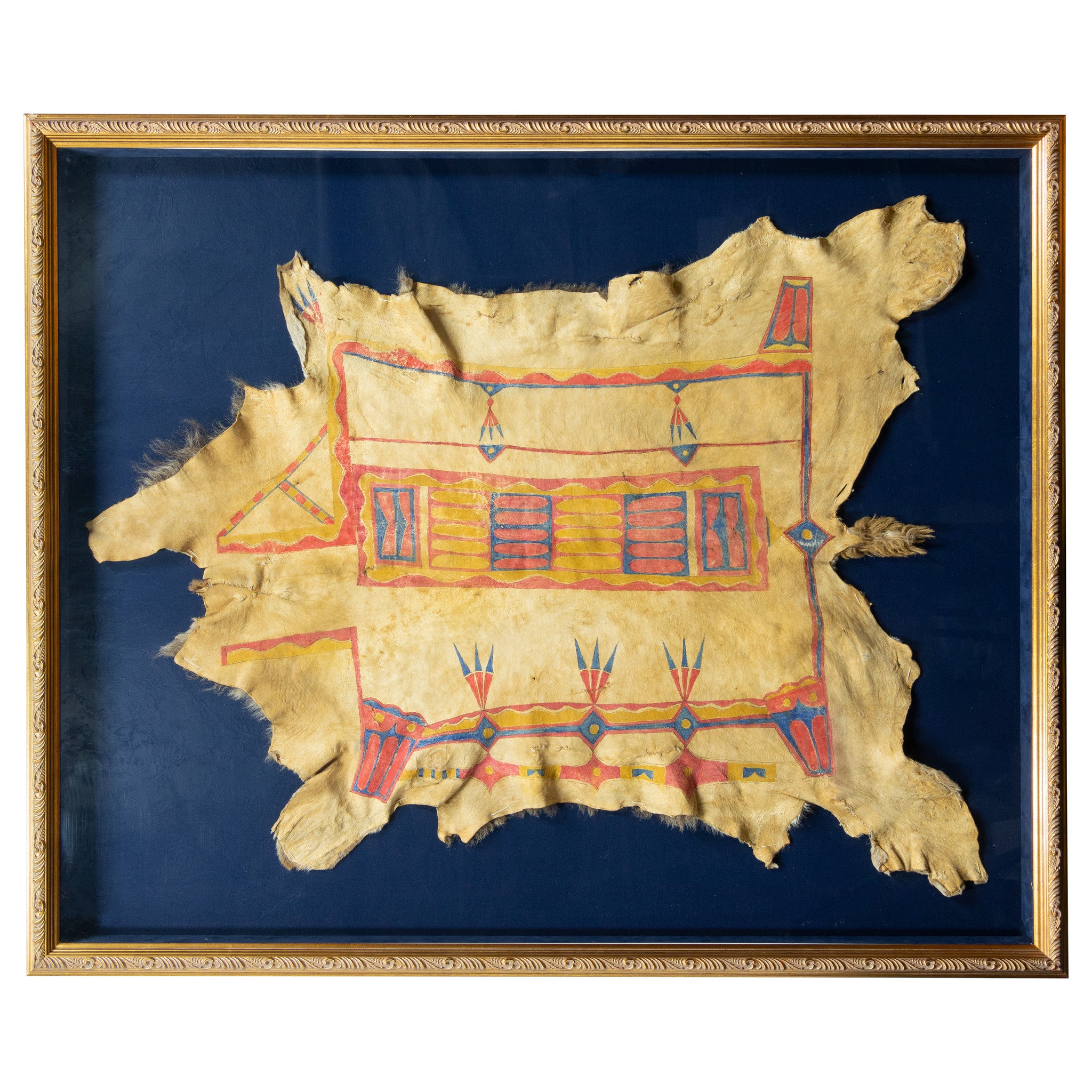 Painted Buffalo Calf Hides