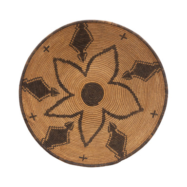Apache Basket with Flower Design, Native, Basketry, Plate