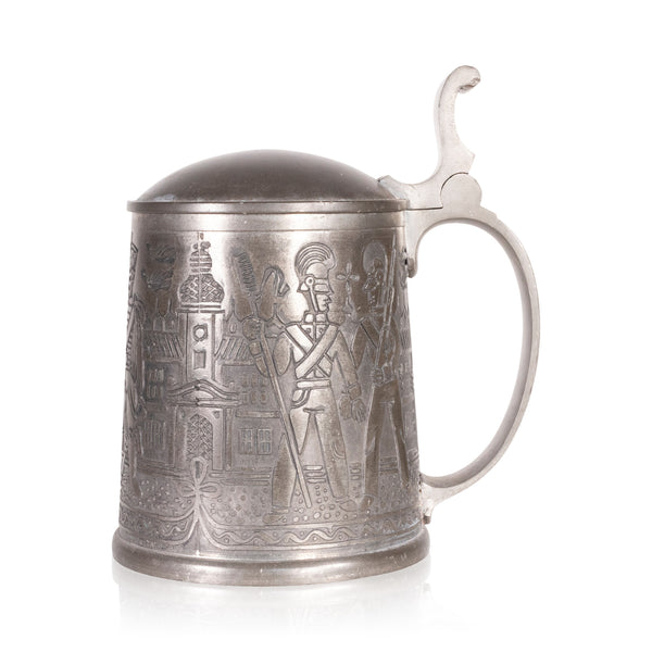 Figurative Pewter Lidded Stein, Furnishings, Barware, Stein