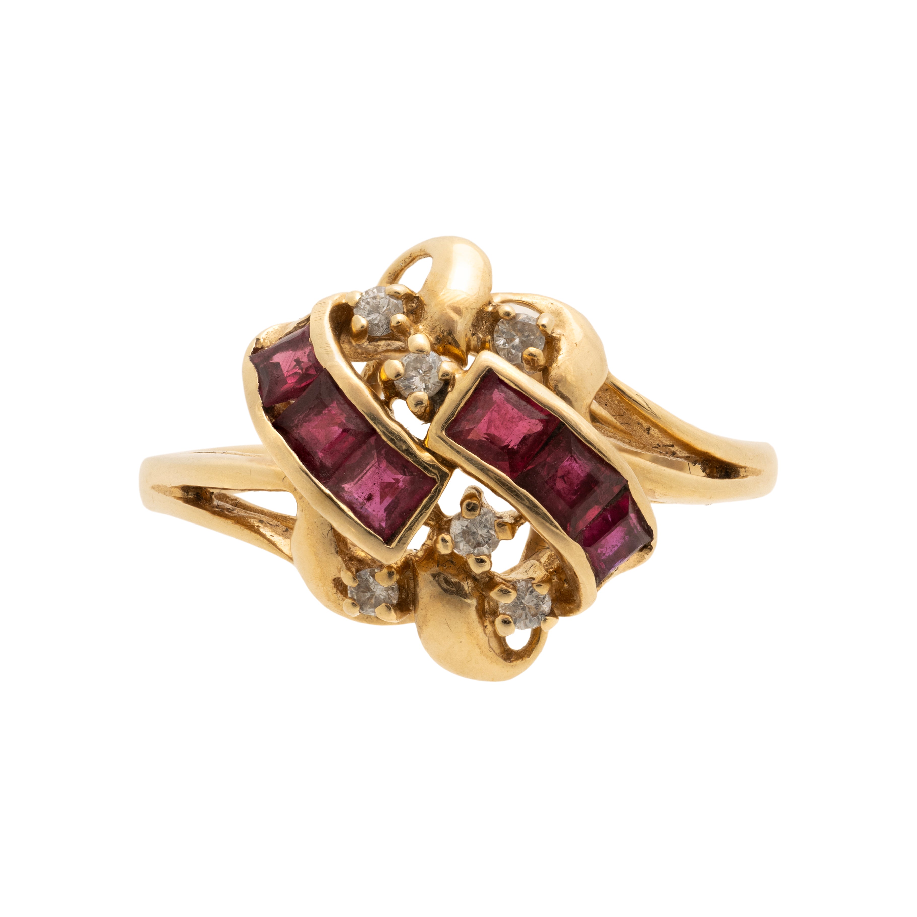 14k Gold Diamond and Ruby Ring