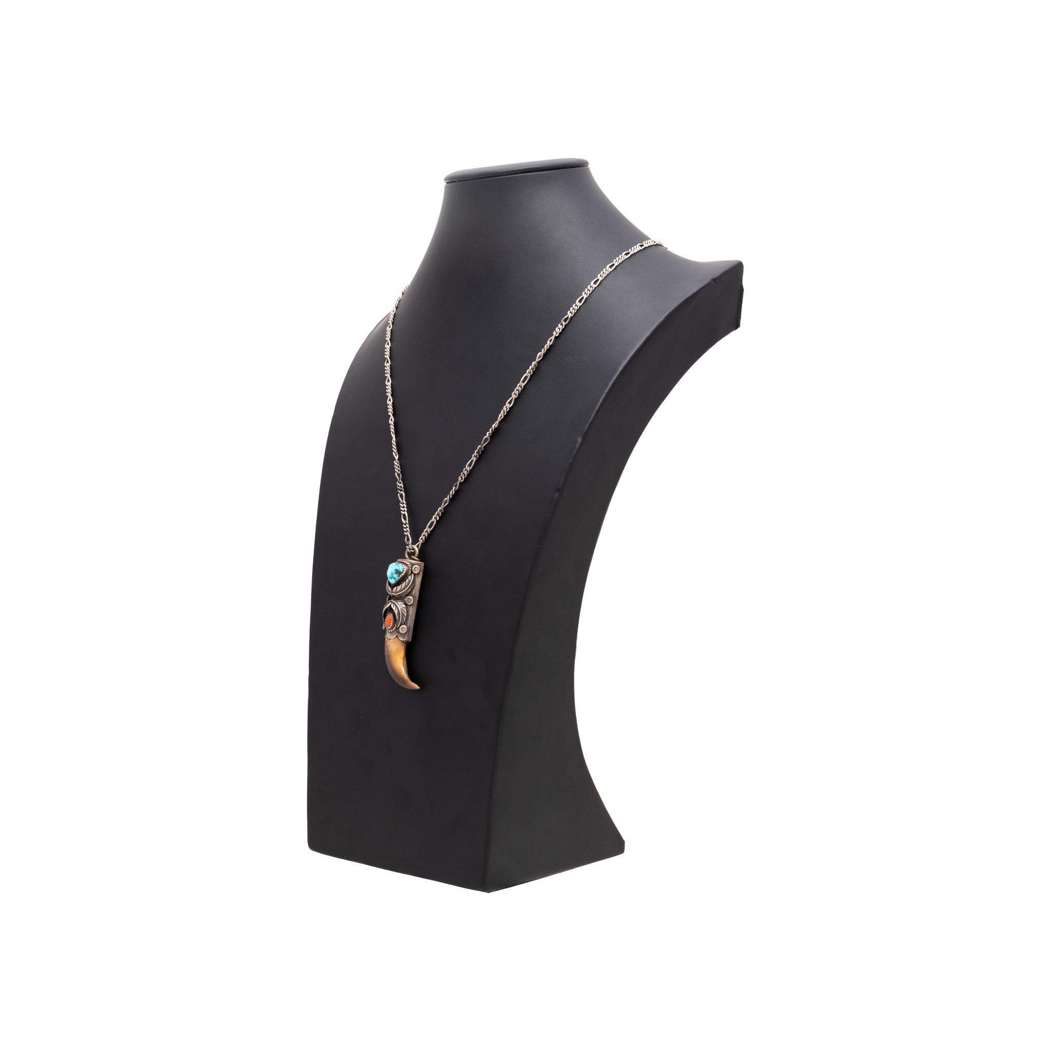 Turquoise, Coral and Bear Claw Necklace