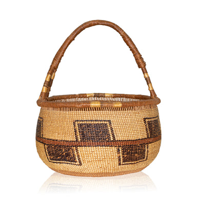 Yokut Handled Basket, Native, Basketry, Vertical