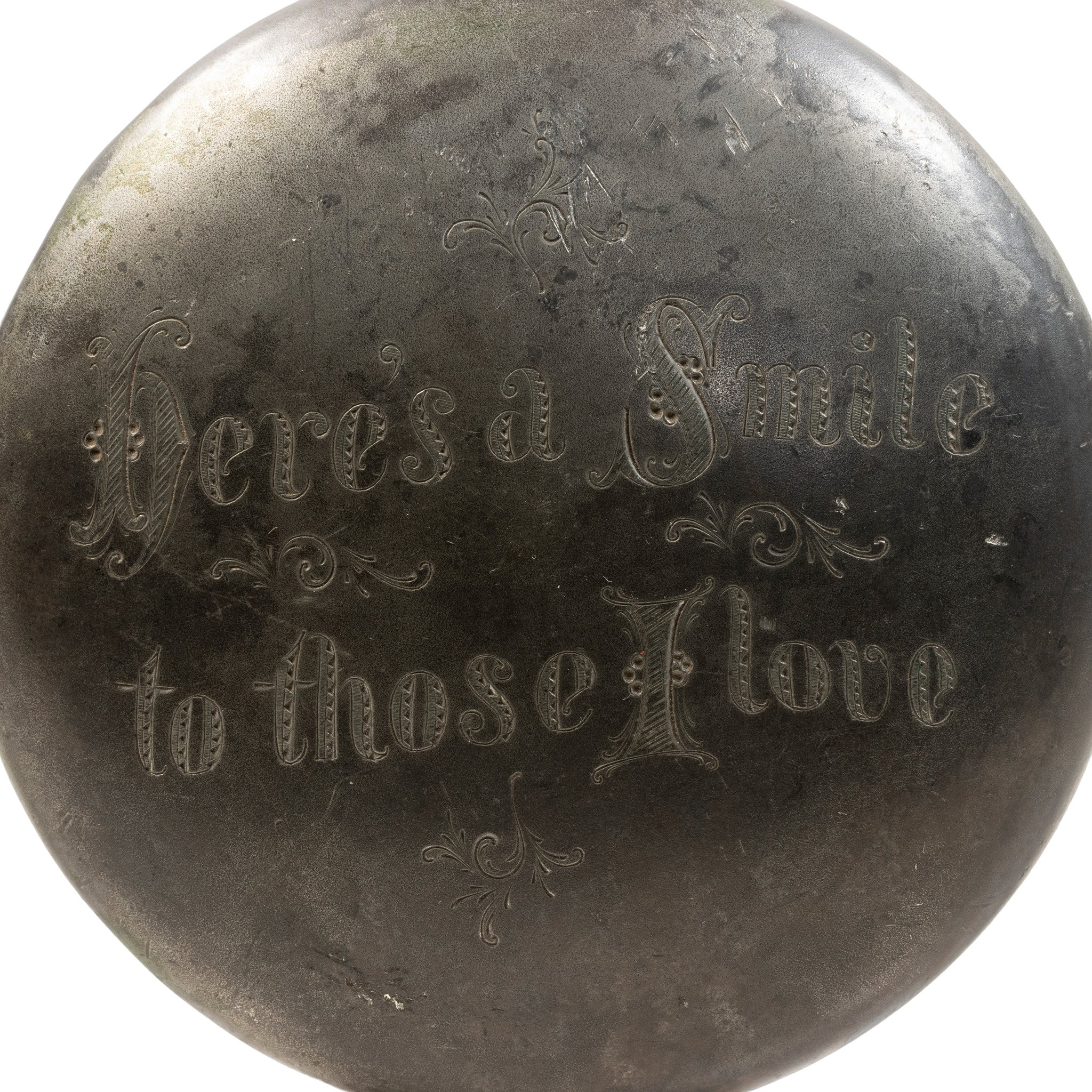 Engraved Pewter Flask