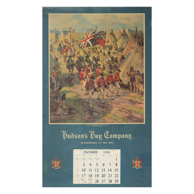 1956 Hudson Bay Calendar, Sporting Goods, Advertising, Calendar