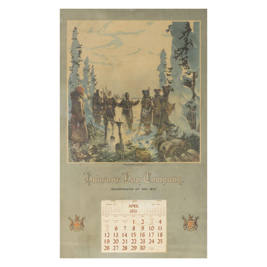 1953 Hudson Bay Calendar, Sporting Goods, Advertising, Calendar