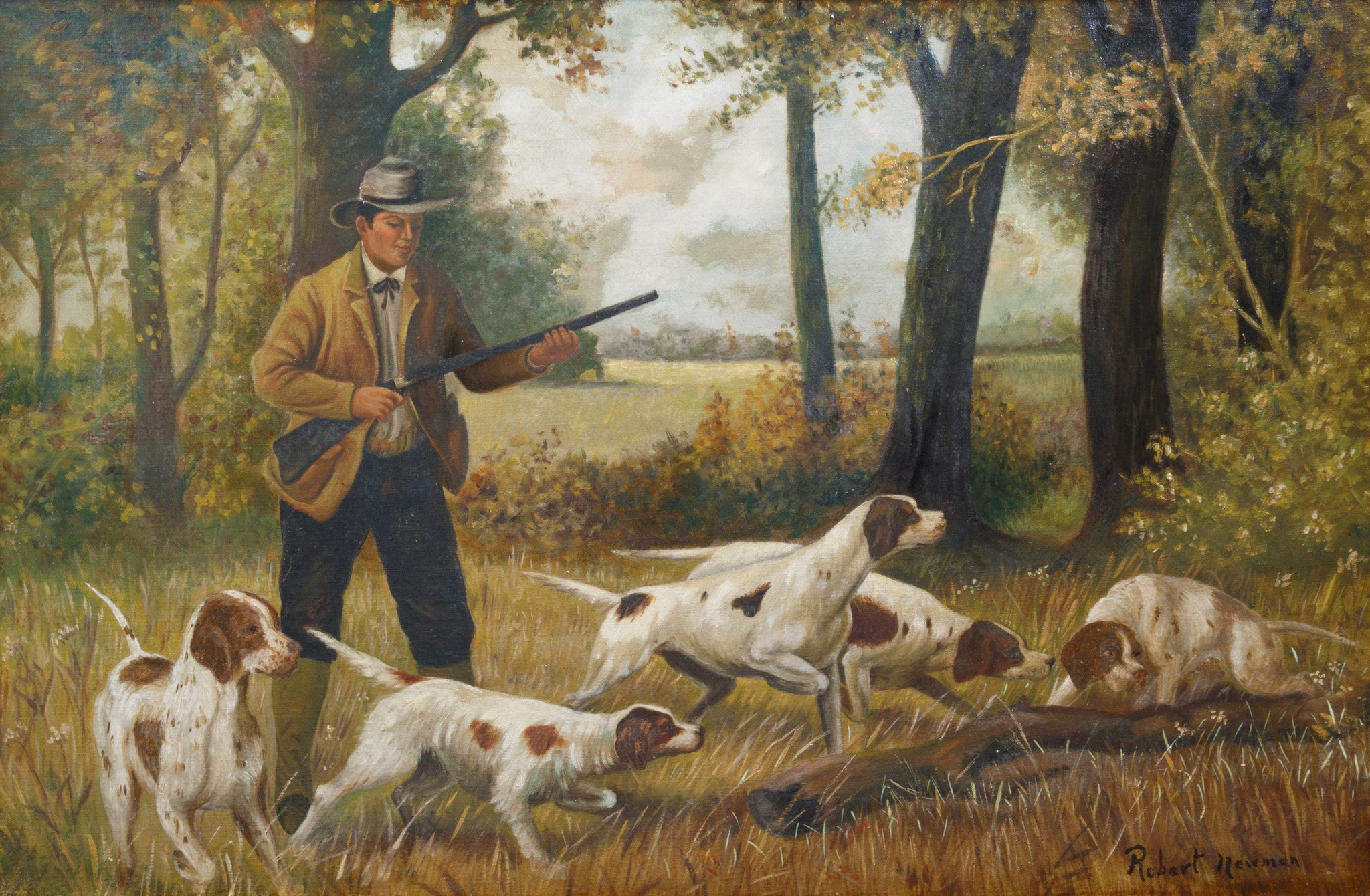 Five on Point by Robert Newman, Fine Art, Painting, Sporting